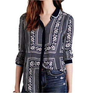 Maeve Anthropologie Button Down Blouse Sz 12 Blue